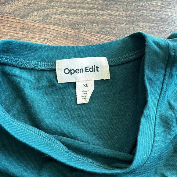 NWT Open Edit Long Sleeve Asymmetric MiniDress | Long Sleeve Dress | Green Dress - Picture 10 of 11